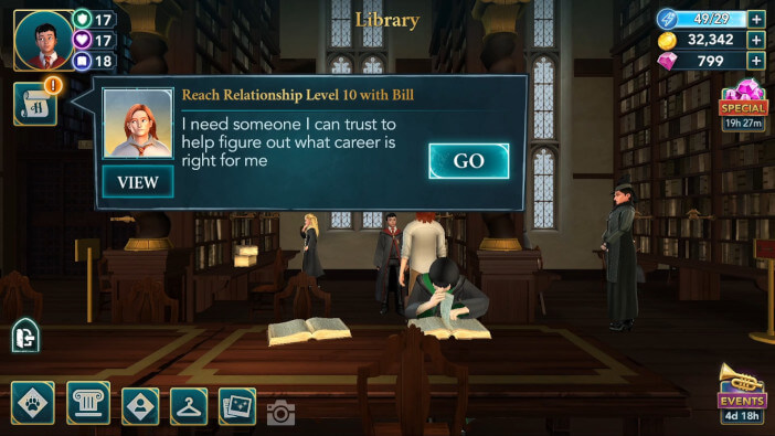 Harry Potter Hogwarts Mystery Walkthrough Career Advice Side Quest