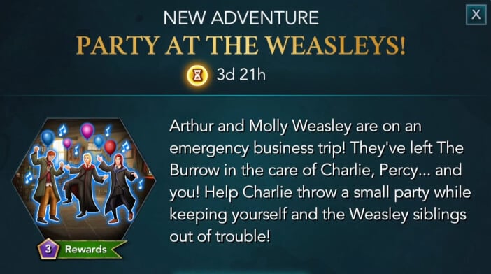 Harry Potter Hogwarts Mystery Walkthrough Party at the Weasleys