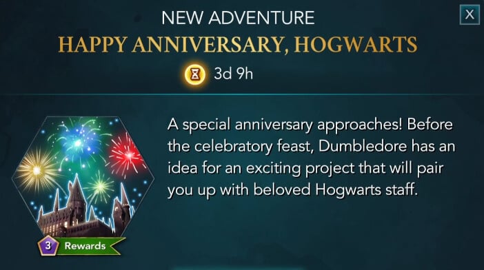 Harry Potter Hogwarts Mystery Walkthrough Happy Anniversary, Hogwarts